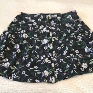 High waste floral shirt